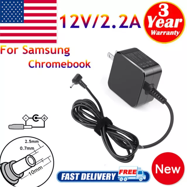 Charger for Samsung Laptop 26W 12V 2.2A Compatible 11.6" Chromebook 3 2 Adapter