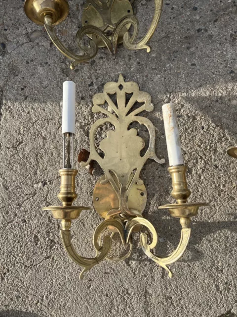 6 Victorian style vintage art deco brass wall sconces vintage Italian ornate L2 2