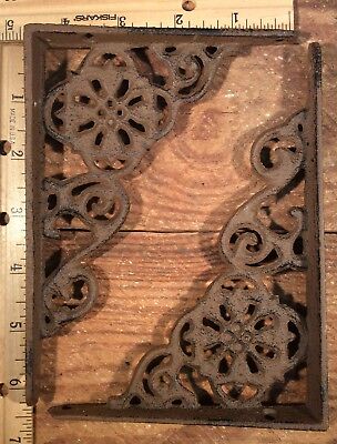 6 Shelf Brackets Cast Iron Rustic Antique Style 6-1/4x4-1/2