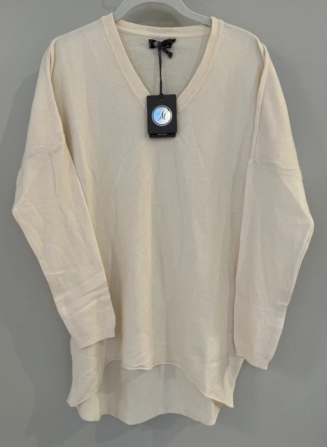 NWT Sundance Catalog Gray V-Neck 'Rowan Cashmere Sweater' – Size L, $218 Retail
