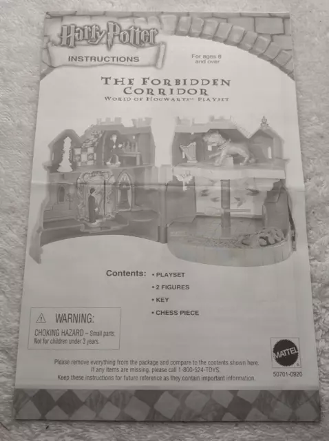 Harry Potter The Forbidden Corridor Playset Instruction Instructions Manual