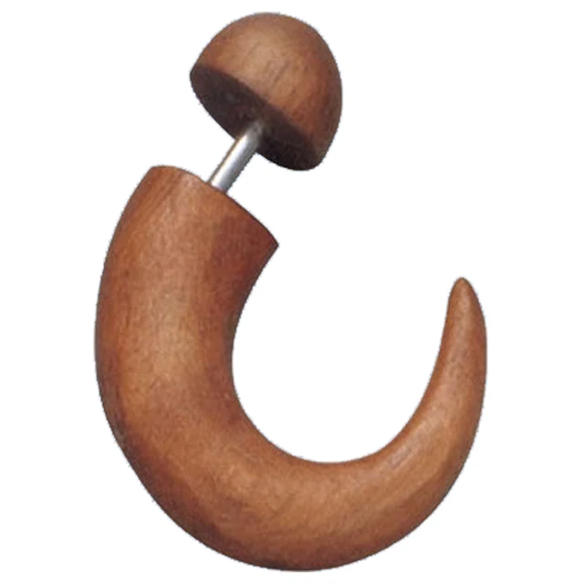 Organic Wood Fake Ear Stretchers Tapers Expanders Plugs 16Ga x 6mm SOLD BY PAIRS