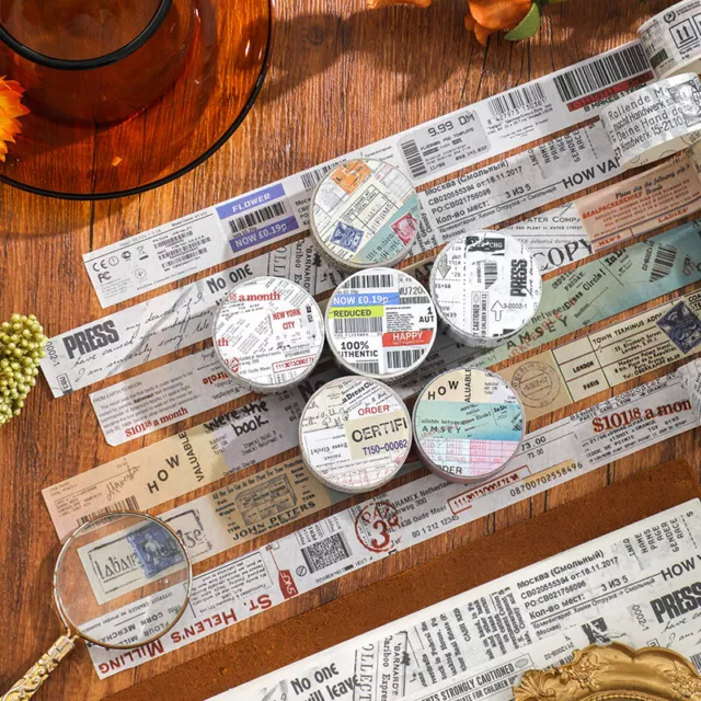 Retro Newspaper Map Adhesive Washi Tape Journal Bullet Diy Scrapbooking  Stickers