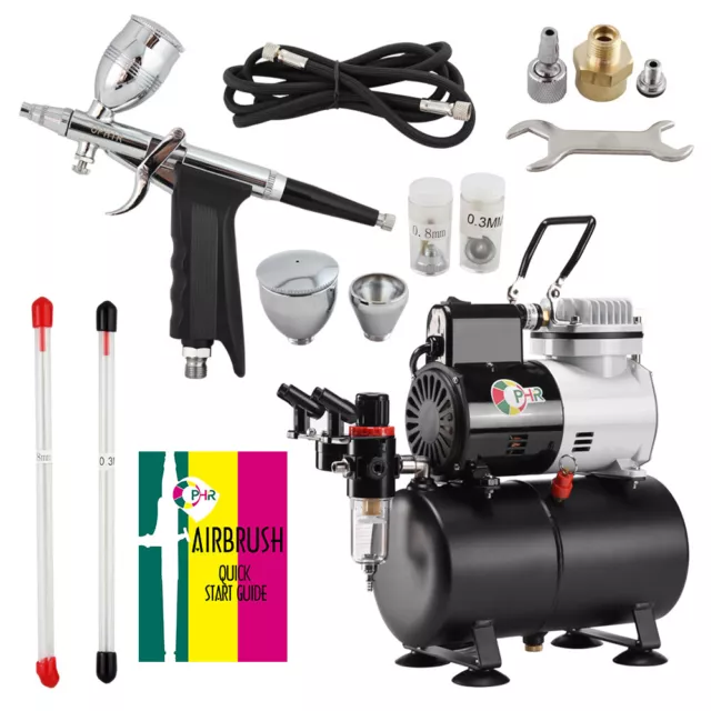 0.3mm Dual Action Airbrush Kit Air Brush Compressor Paint Spray