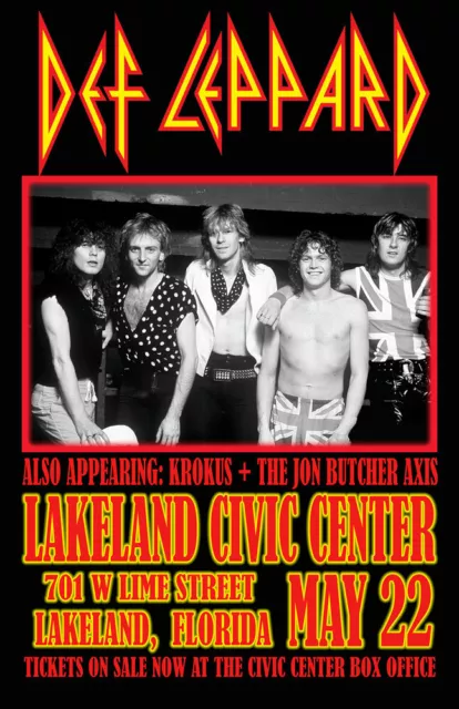 Def Leppard Replica 1983 Concert Poster