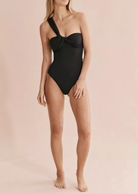Country Road - Womens Black Ruched One Piece Bathers - Size XXS RRP $139