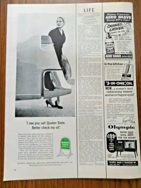 1955 Quaker State Oil Ad I see you Sell QS Better Check My Oil