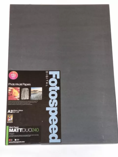 Fotospeed 7D144 - A2 - Matt Duo 240gsm double sided inkjet Paper - 50 Pack