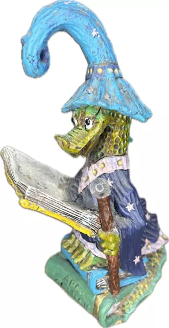 Dragon Wizard Learning Magic How To Be A Wizard 4” Vtg 1988 Figurine