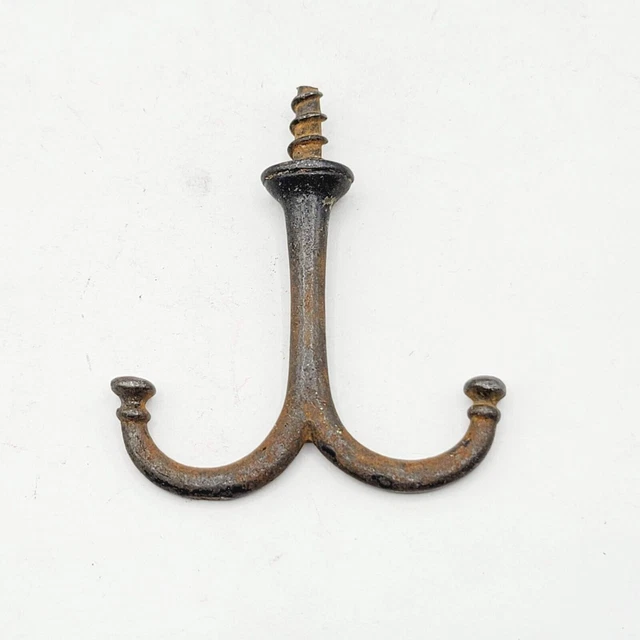 Vintage Coat Hat Hook Double Ended Cast Iron 2.5" 6