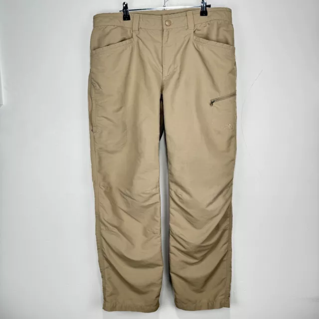 The North Face Paramount Traverse Pants Men Size 36 Tan Zip Cargo Pockets Nylon