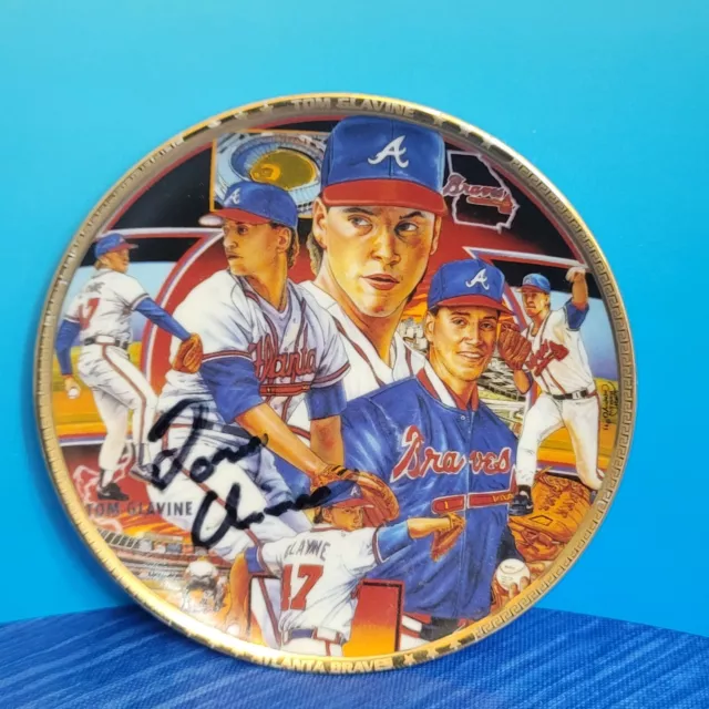 1994 Autographed Tom Glavine Mini Plate Sports Impressions  Number 0287