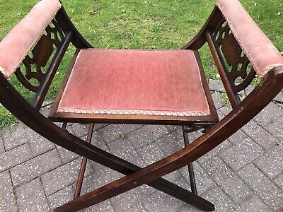 antique x frame seat/chair  folding stool 2