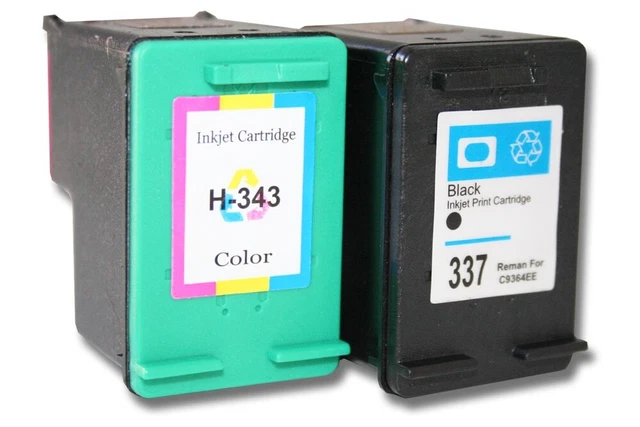 2x Cartucce d'inchiostro per HP 337 343 Deskjet D4160 / 5940