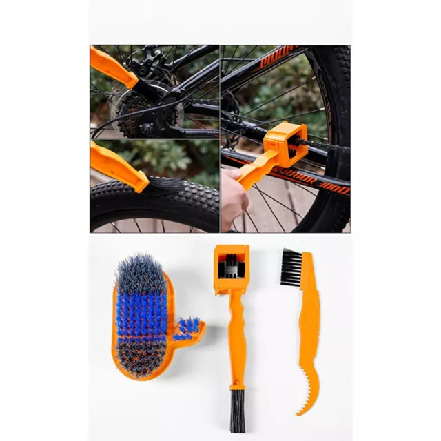 Bicycle Chain Cleaner Bike Wash Tool Cycling Scrubber Cleaning Brushes Wheel Kit