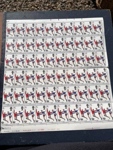 GREAT BRITAIN WORLD CUP WINNERS 4d STAMPS.  SHEET OF 60 STAMPS