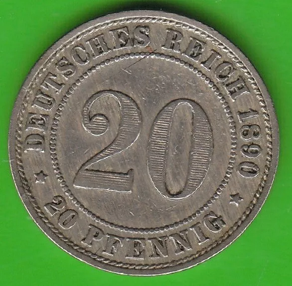Kaiserreich 20 Pfennig 1890 A sehr schön nswleipzig