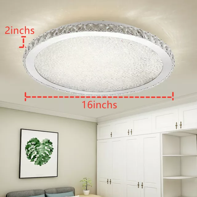 Modern Flush Mount Crystal Chandelier LED Ceiling Light Pendant Lamp Fixture USA