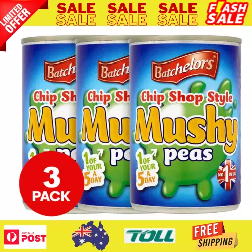 3 x Batchelors Chip Shop Style Mushy Peas 300g