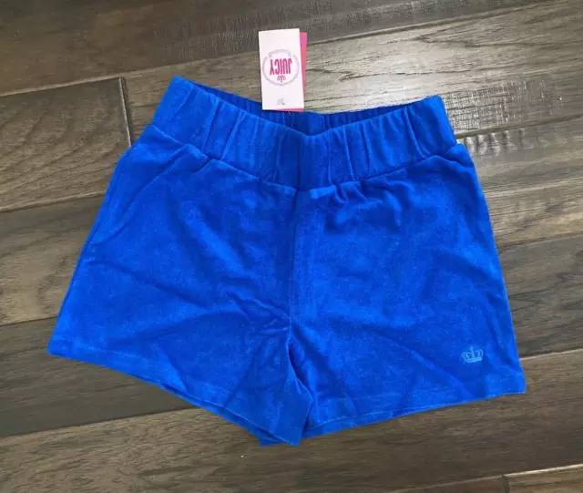 Juicy By Juicy Couture Womens Terry Cloth Blue Splash Pull-On Short XS NWT