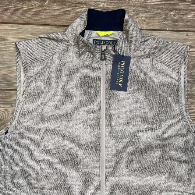 Polo Ralph Lauren Polo Golf Water Resistant Full Zip Vest Gray Size Large NWT