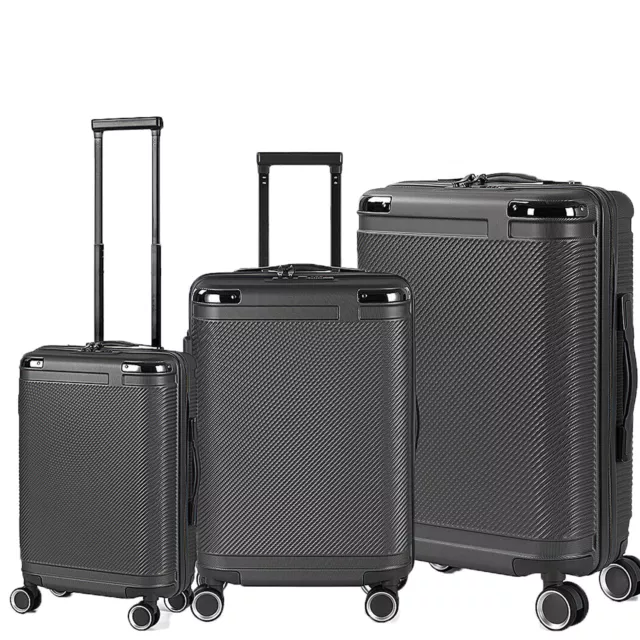 3 Piece Hardshell Luggage Set w/Spinner Wheels Lightweight Travel Suitcase w/TSA