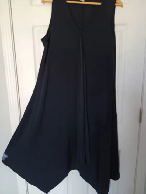 Chico's dress maxi black knit popover slinky sleeveless TRAVELERS  sz 3 = 16 XL