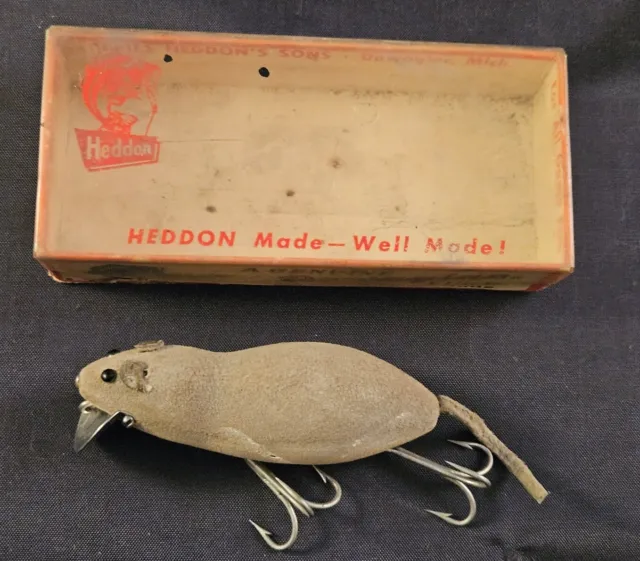 HEDDON MEADOW MOUSE Fishing Lure Floc Surface Leather Ears and
