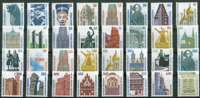 32 x Bund Sehenswürdigkeiten alle mit Nr. Zählnummer Rollenmarken R postfrisch