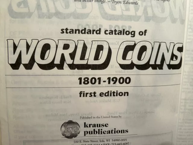 Standard Catalog World Coins 1801-1900 Rare 1st Ed. 19th Century 24,000 Photos 3
