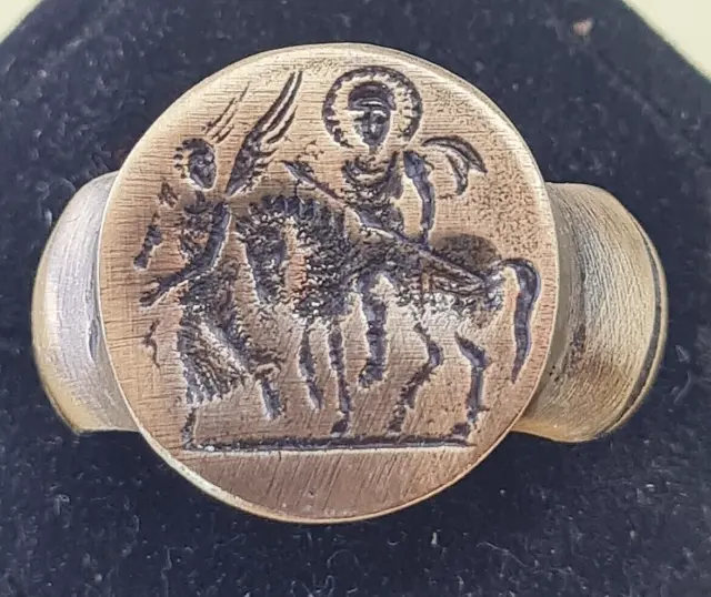 Roman Style Seal Ring Handmade Bronze Ancient Vintage Antique Look Spqr Legio
