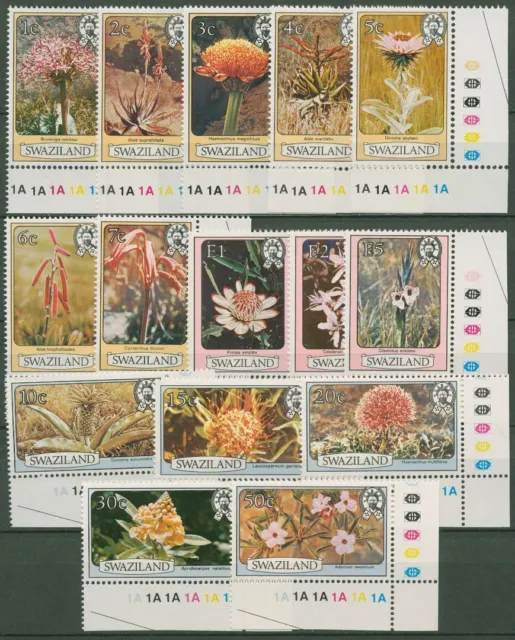 Swaziland 1980 Blüten Aloen Blutblume Silberbaum 339/53 I Ecken postfrisch