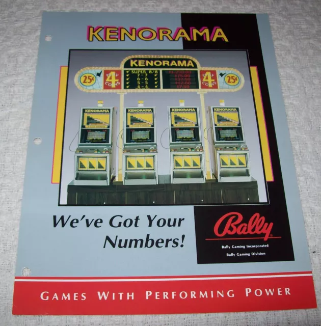 Kenorama Flyer Original Slot Machine 8.5" x 11" Promo Art Sheet Vintage