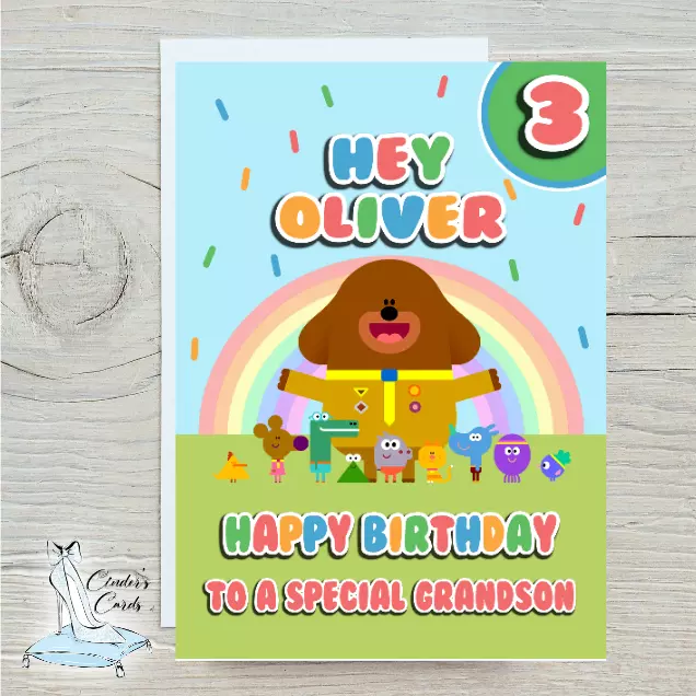 personalised birthday card Duggee any name/age/relation/occasion.