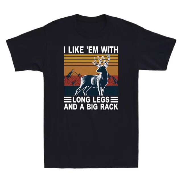 I Like 'em With Long Legs And A Big Rack Deer Hunting Vintage Men's T-Shirt