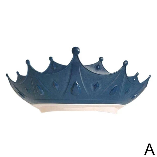 blue Adjustable Baby Shower Shampoo Cap Crown Shape Wash Hat For Ear NEW Hair Z0