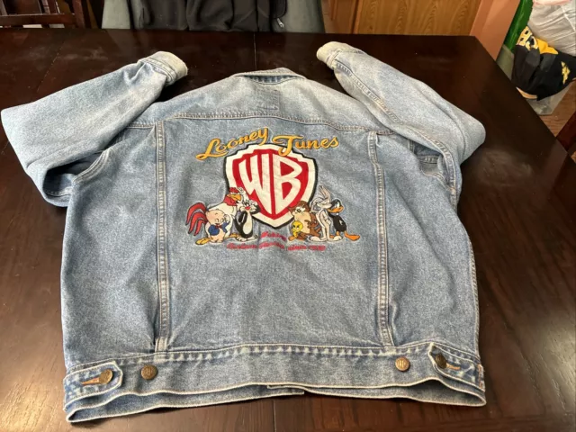 Vintage Warner Bros. Looney Tunes Embroidery Denim Jacket WB Jean Jacket Men’s M