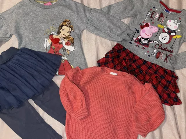 Baby Girls 18-24 Months 1.5 / 2 Years 4 Item Bundle Peppa Disney Knit Jumper