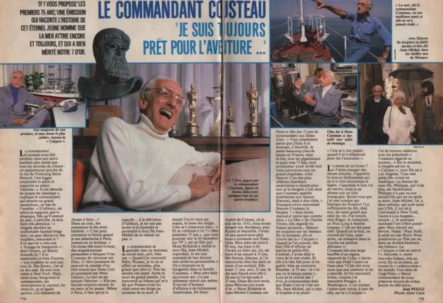 Coupure de presse Clipping 1986 Jacques Yves Cousteau (2 pages)