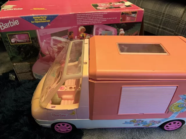 VINTAGE 1996 BARBIE Mattel Large 59x45x30cm Pink Magical Motorhome