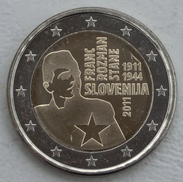 2 Euro Gedenkmünze Slowenien 2011 Franc Rozman unz.