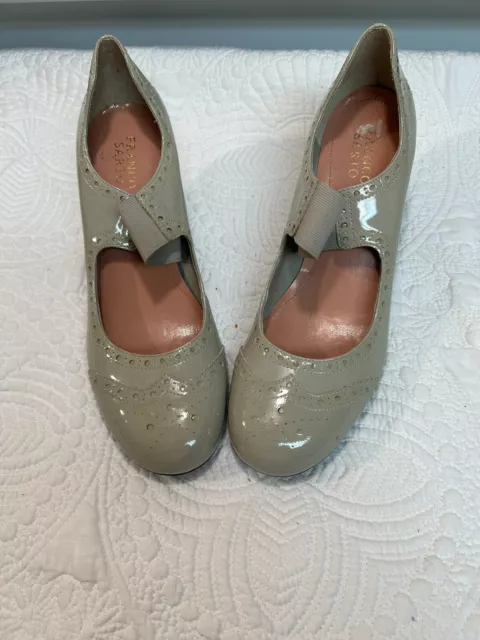 Franco Sarto Taupe patent Mary Jane shoes Women Size 9.5