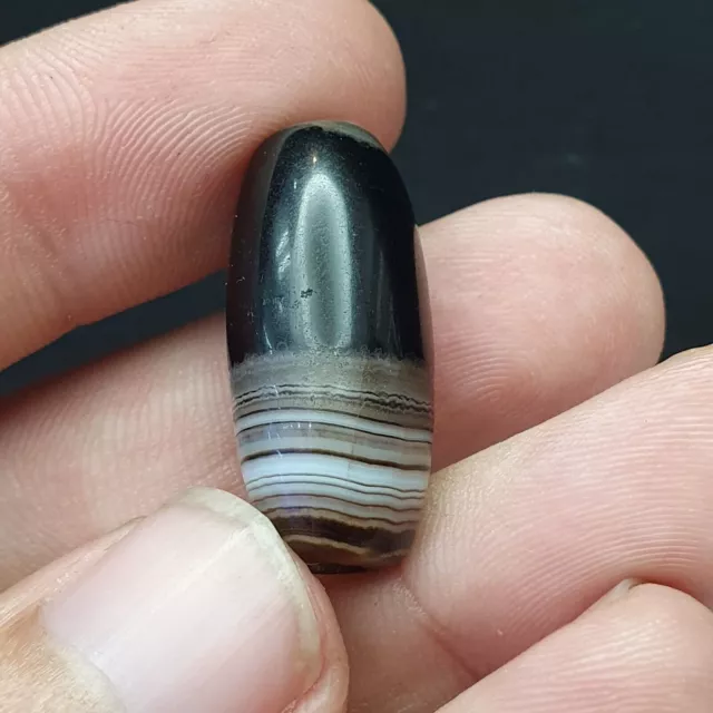Ancient Old Himalayan Indo Tibetan Very Rare Agate Bead 27mm