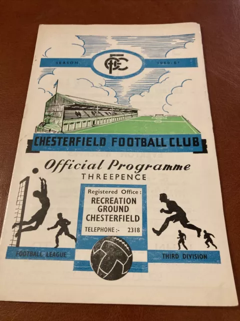 1960/61 CHESTERFIELD V BOURNEMOUTH 12-11-1960 Division 3