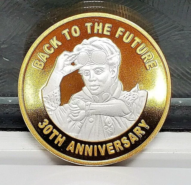 Back to the Future Silver Gold Coin Time Travel Movie 80s Retro Old Fantasy USA