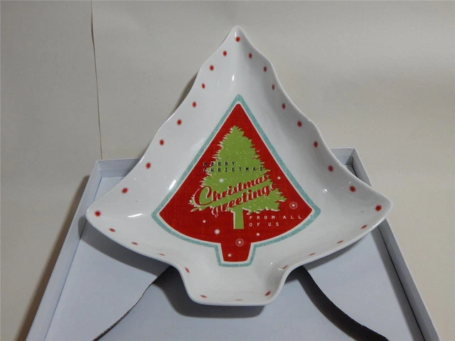 John Lewis Large 30cm tall Boxed Christmas Tree Serving nibbles Dish