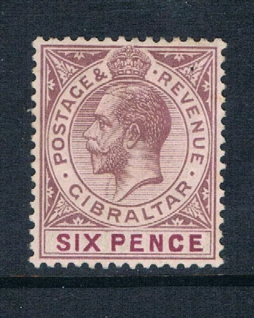 Gibraltar 1912 - 6d KGV - Dull Purple & Mauve - SC 70 [SG 80] MINT - R8