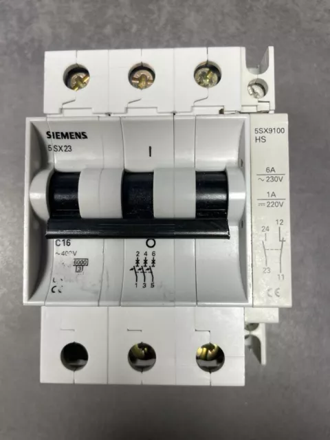 SIEMENS 5SX23 C16 + 5SX9100HS  3 polig LEITUNGSSCHUTZSCHALTER