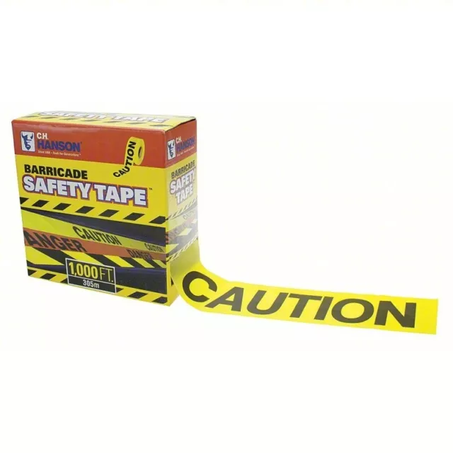 APPROVED VENDOR Barricade Tape: Yellow, 3 in Roll Wd, 1,000 ft Roll Lg, 3 mil Th
