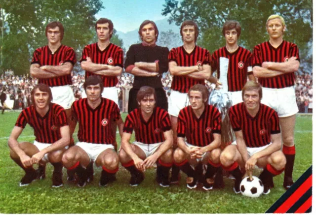 cartolina FORMAZIONE SQUADRA MILAN anno 1972-73